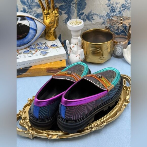 🆕 KURT GEIGER LONDON 🧿 NWOB Patterned Southbank Loafers Sz EU 37 US 7 - Picture 8 of 15